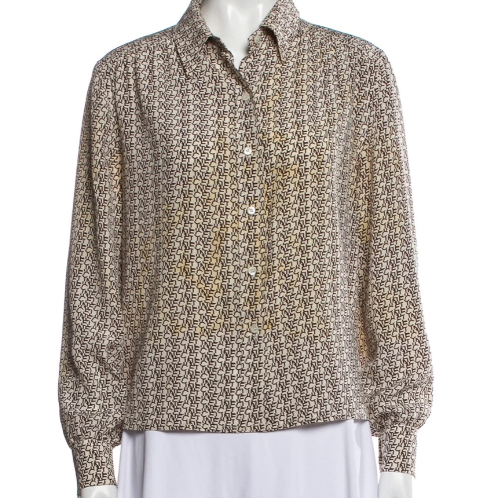 Celine 1970's Vintage Silk Blouse Size 44